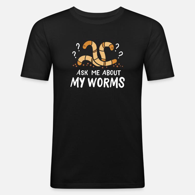 Worms Constructeurs de vers - T-shirt près du corps Homme - noir