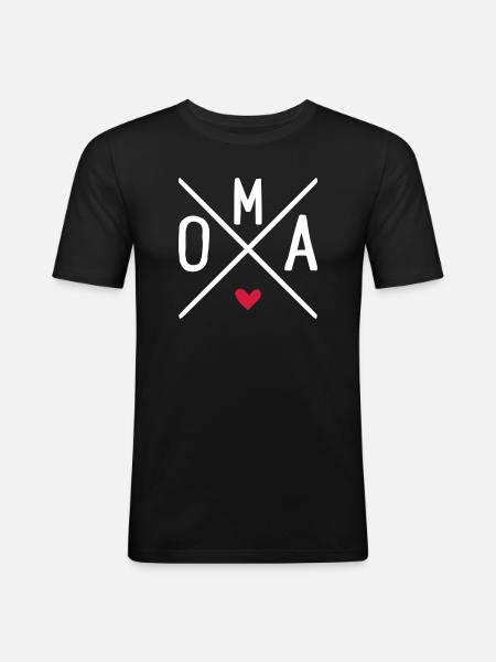 Oma - Männer Slim Fit T-Shirt - Schwarz