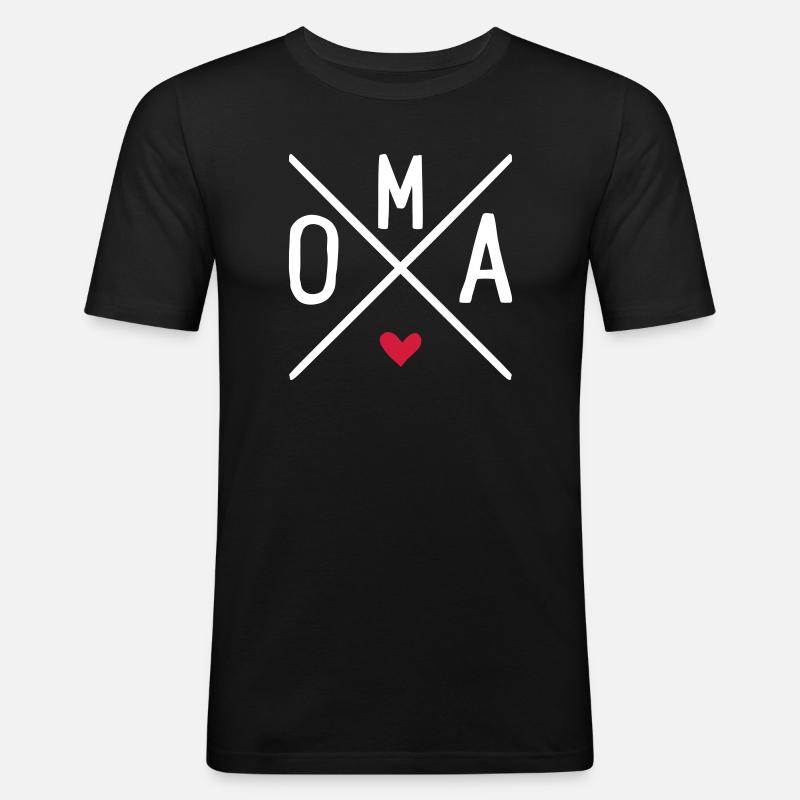 Oma - Männer Slim Fit T-Shirt - Schwarz