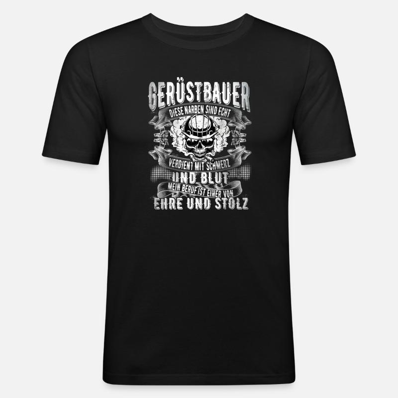 Gerüstbauer - Männer Slim Fit T-Shirt - Schwarz