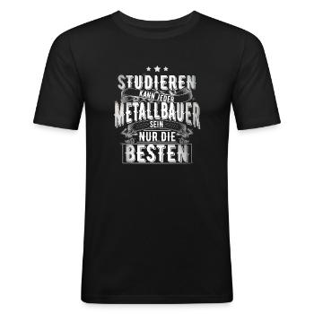Metallbauer - Männer Slim Fit T-Shirt - Schwarz - Vorne - Nik (191cm)