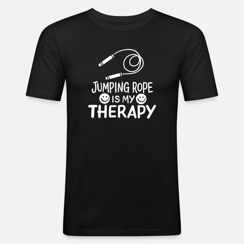 Sprungseil Seilspringen - Männer Slim Fit T-Shirt - Schwarz