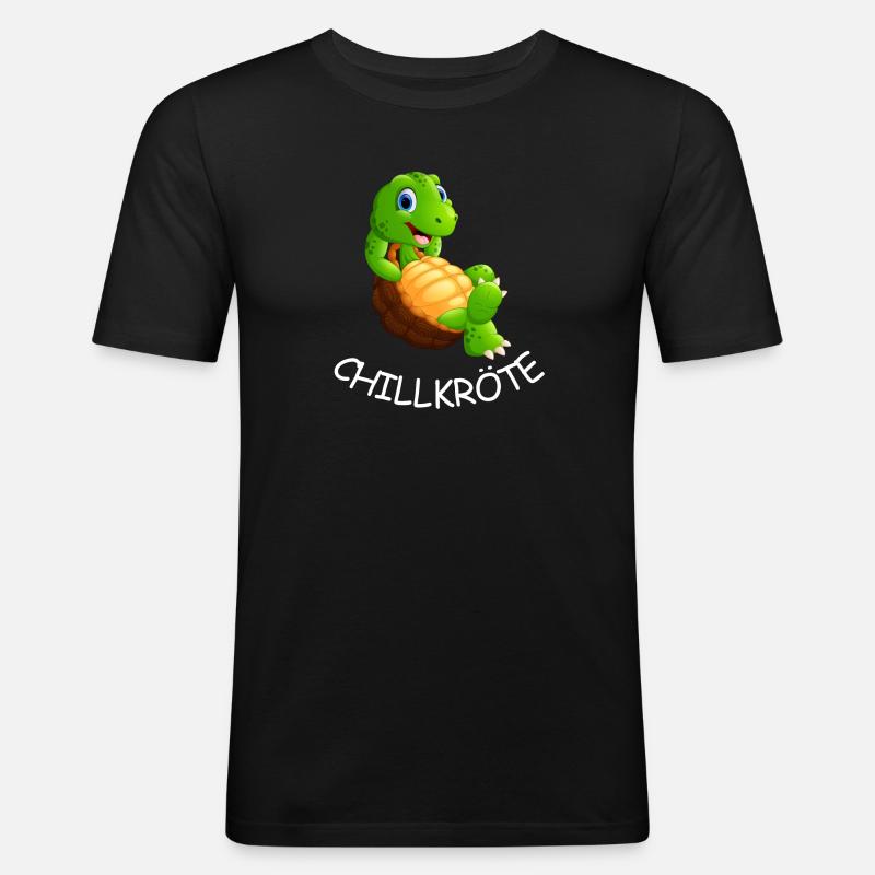 Turtle Chill : Drôle d’animal comique - T-shirt près du corps Homme - noir