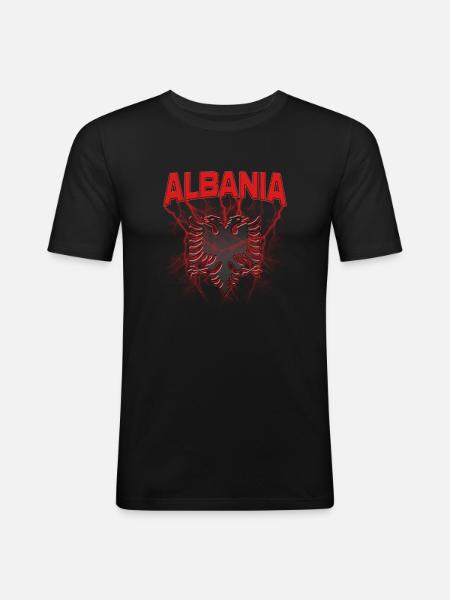 Albania Albanian Eagle - Men's Slim Fit T-Shirt - black