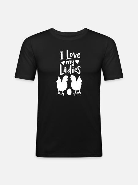 Élevage de poulet - T-shirt près du corps Homme - noir