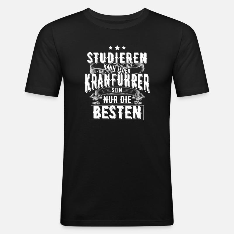 Kranführer - Männer Slim Fit T-Shirt - Schwarz