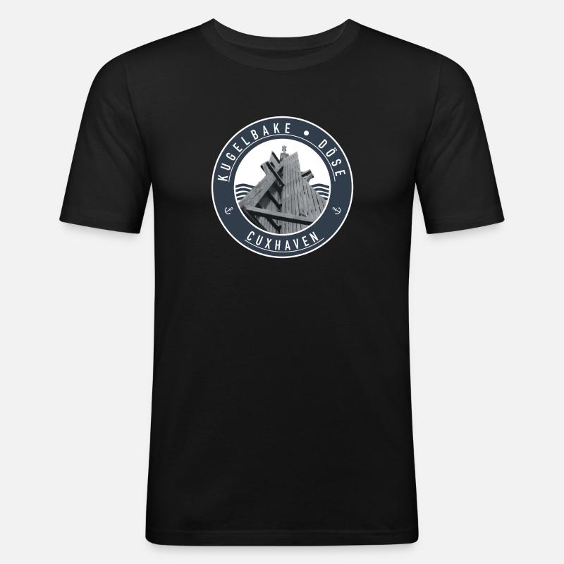 Kugelbake - Döse Cuxhaven - Männer Slim Fit T-Shirt - Schwarz