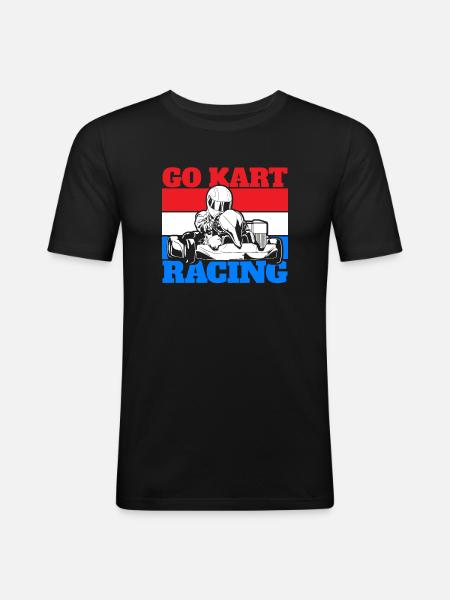 Go Kart Go Cart Racing - Herre Slim Fit T-Shirt - sort