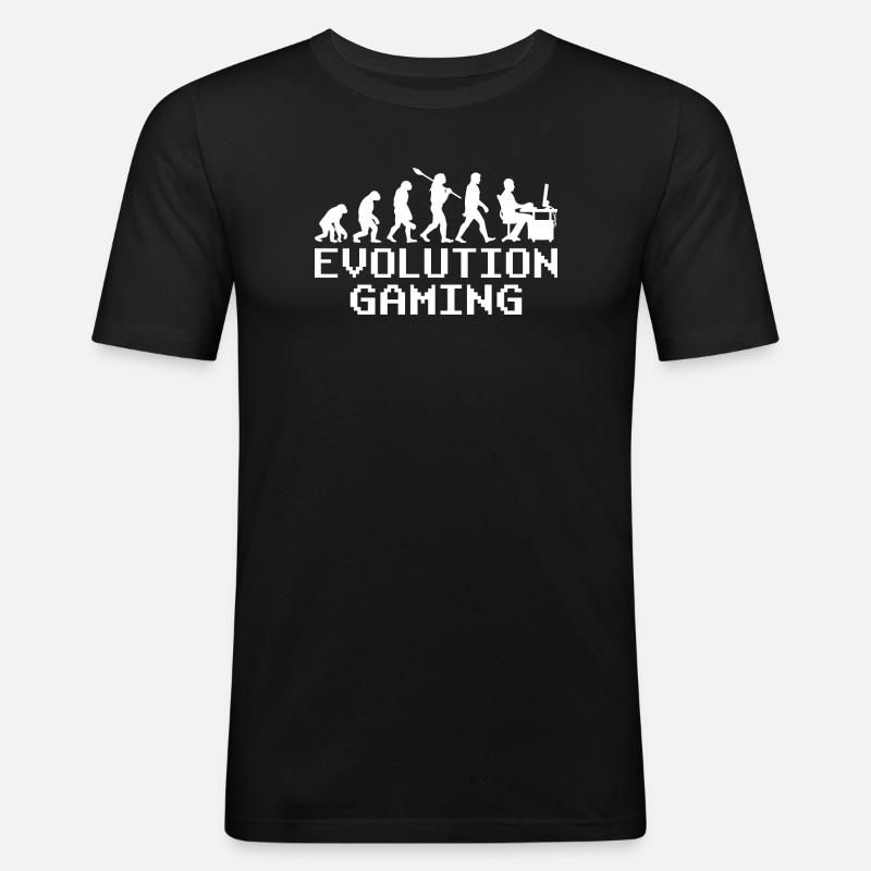 Pc Gaming Evolution - Männer Slim Fit T-Shirt - Schwarz