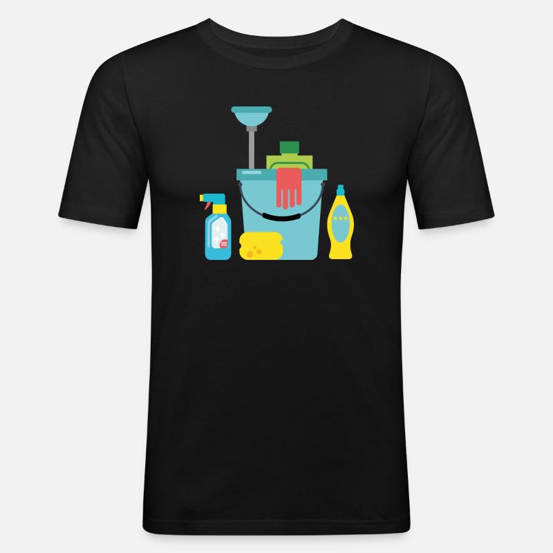 Putzmittel - Männer Slim Fit T-Shirt - Schwarz