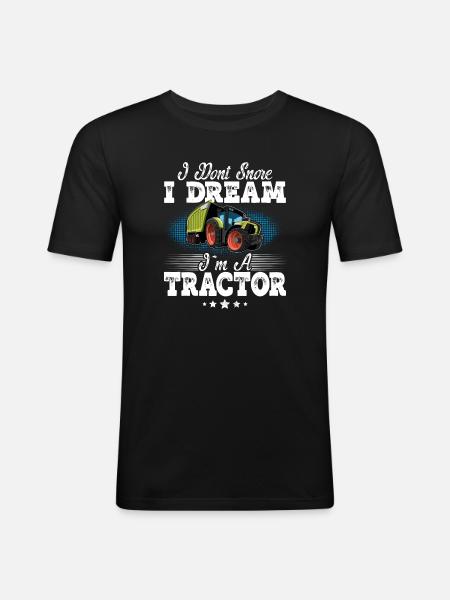 Tractor snoring funny saying - Men's Slim Fit T-Shirt - black