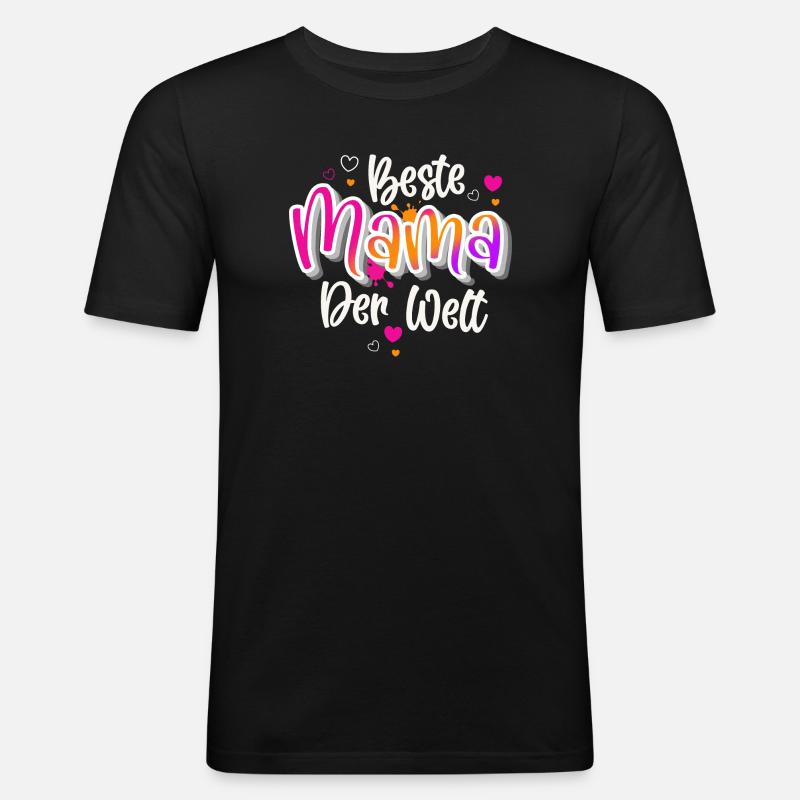 Beste Mama Der Welt - Männer Slim Fit T-Shirt - Schwarz