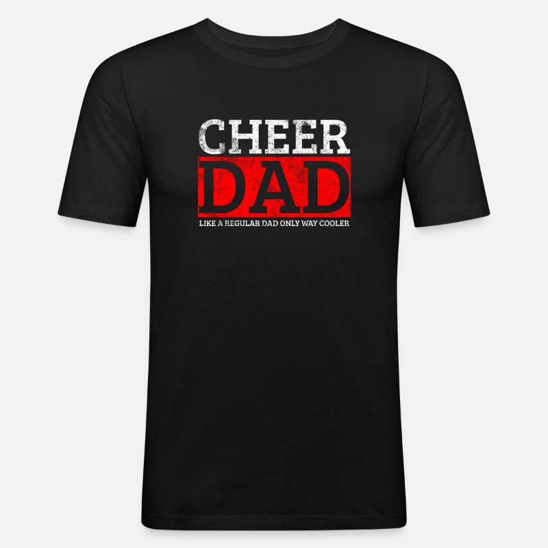 Cheer Dad Cherleader - Männer Slim Fit T-Shirt - Schwarz
