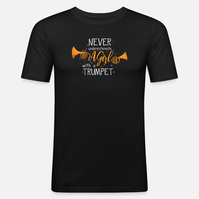 Trompete Trompeter - Männer Slim Fit T-Shirt - Schwarz