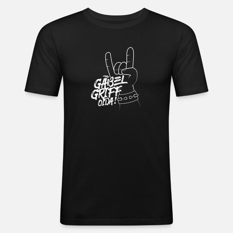 Knopf Harmonika - Gabelgriff Oida! | ZiachON! - Männer Slim Fit T-Shirt - Schwarz