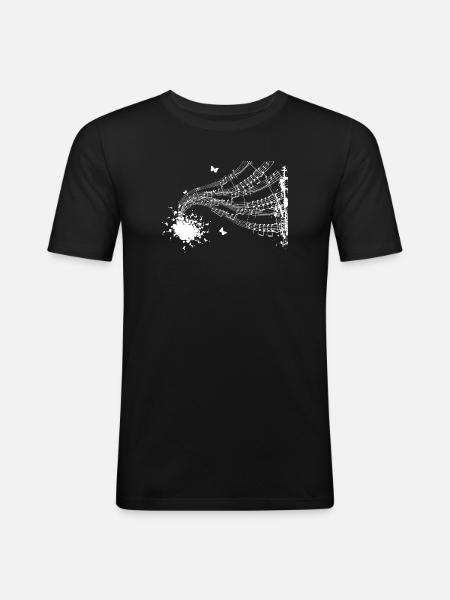 Floating Score Symphony - Men's Slim Fit T-Shirt - black