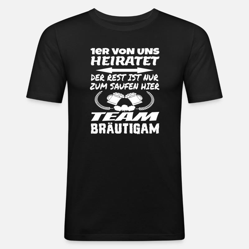 Team Bräutigam - Männer Slim Fit T-Shirt - Schwarz