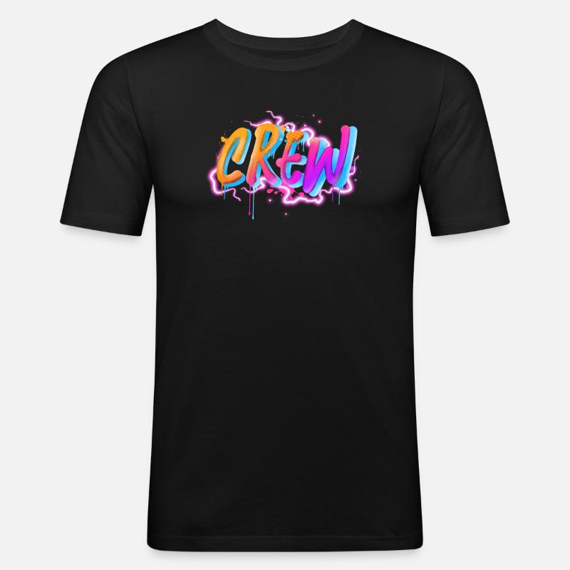 Crew - Männer Slim Fit T-Shirt - Schwarz