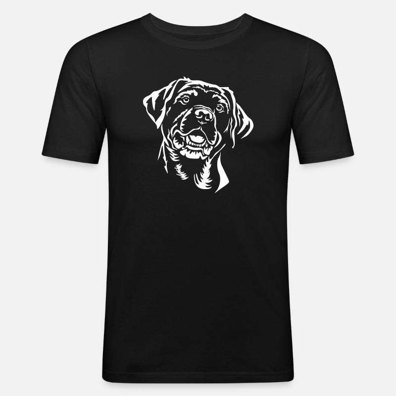 Labrador Kopf "Black Edition" - Männer Slim Fit T-Shirt - Schwarz