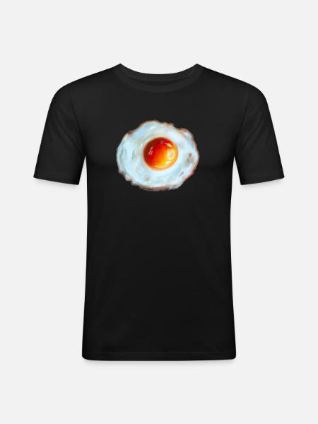 Oeuf Soleil Aquarelle - T-shirt près du corps Homme - noir