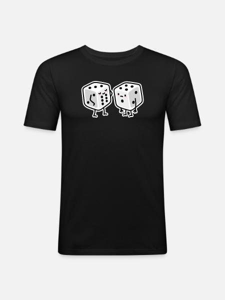 Funny Dice Gym Sixpack Bodybuilding - Men's Slim Fit T-Shirt - black