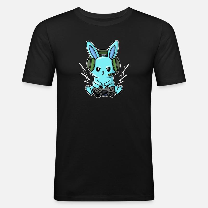 Gamer Headset Controller Joystick Zocker - Men's Slim Fit T-Shirt - black