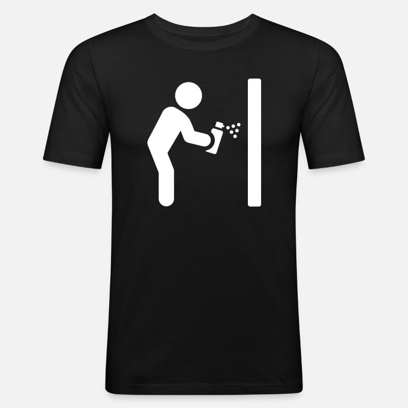 Graffiti Sprayer - Männer Slim Fit T-Shirt - Schwarz