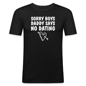 Chemise humoristique pour les pères - T-shirt près du corps Homme - noir - Devant - Nik (191cm)