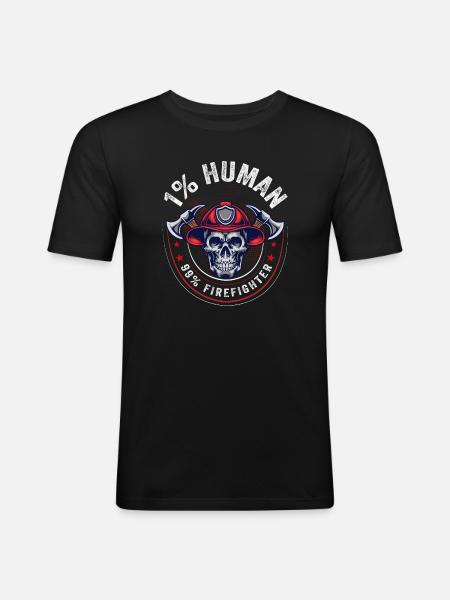 Pompier - T-shirt près du corps Homme - noir