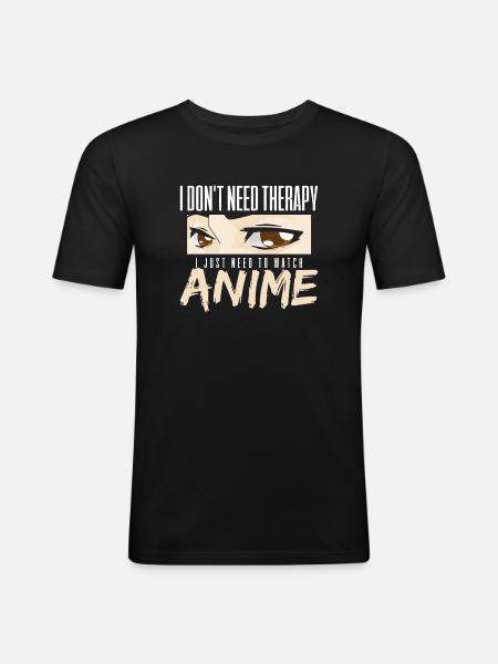 Anime - T-shirt près du corps Homme - noir