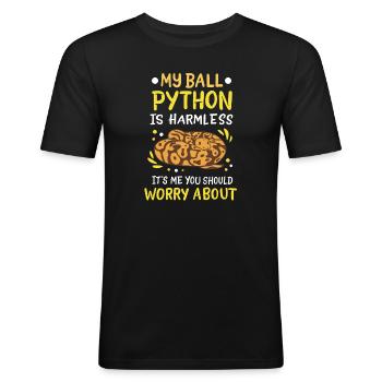 Ball Python - Men's Slim Fit T-Shirt - black - Front - Nik (191cm)