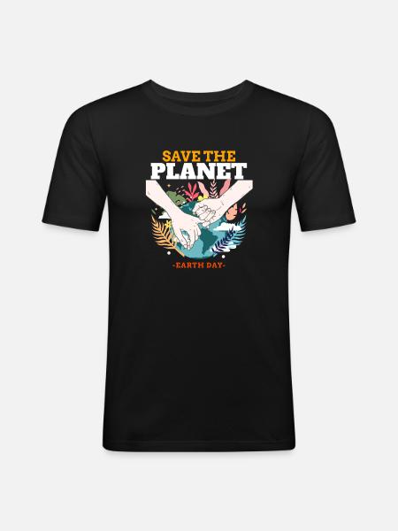Save the Earth – Earth Day - Men's Slim Fit T-Shirt - black