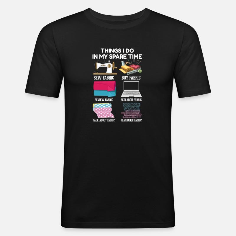 Nähen - Männer Slim Fit T-Shirt - Schwarz