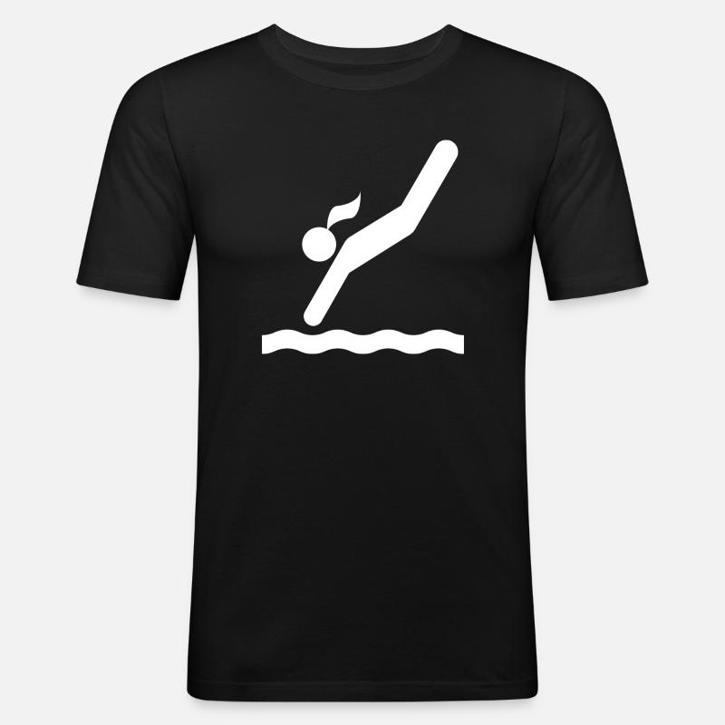 Turmspringen - Männer Slim Fit T-Shirt - Schwarz