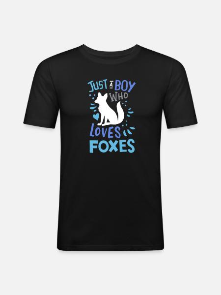 Foxes Fox Fox Lover - Men's Slim Fit T-Shirt - black