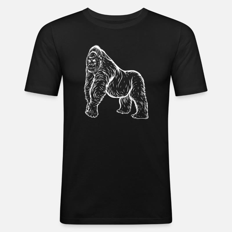 Gorilla - Männer Slim Fit T-Shirt - Schwarz