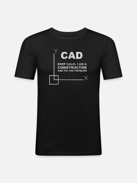 CAD Keep Calm Constructor Engineering - T-shirt près du corps Homme - noir