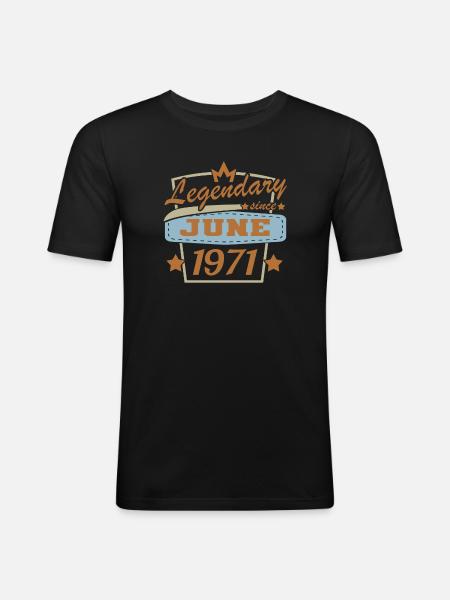 June 1971 Birthday - Men's Slim Fit T-Shirt - black