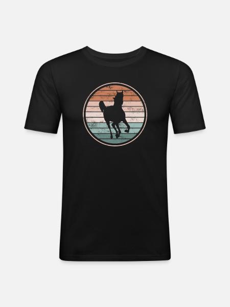 Cheval chevaux - T-shirt près du corps Homme - noir