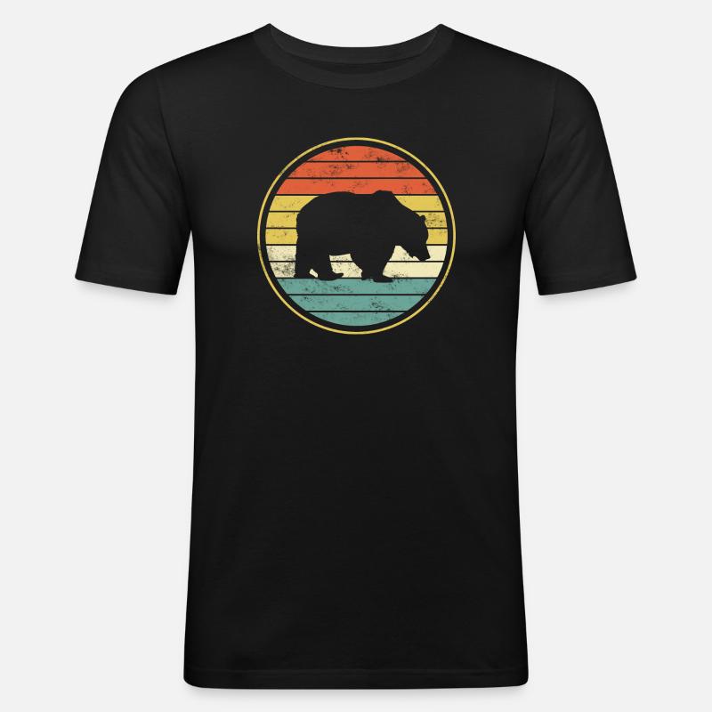 Bär Bären - Männer Slim Fit T-Shirt - Schwarz
