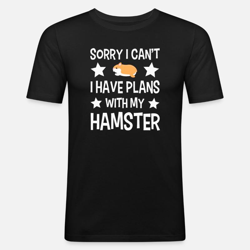 Hamster - Männer Slim Fit T-Shirt - Schwarz