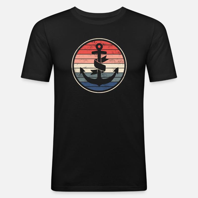 Schiff Boot Kapitän - Männer Slim Fit T-Shirt - Schwarz