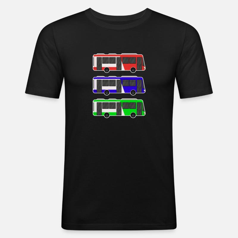 Bus - Männer Slim Fit T-Shirt - Schwarz