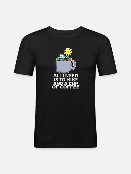 Coffee Mountain Mountains Hiking - Men's Slim Fit T-Shirt - black