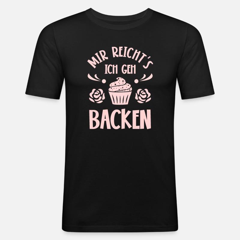 Backen Bäcker Bäckerin - Männer Slim Fit T-Shirt - Schwarz