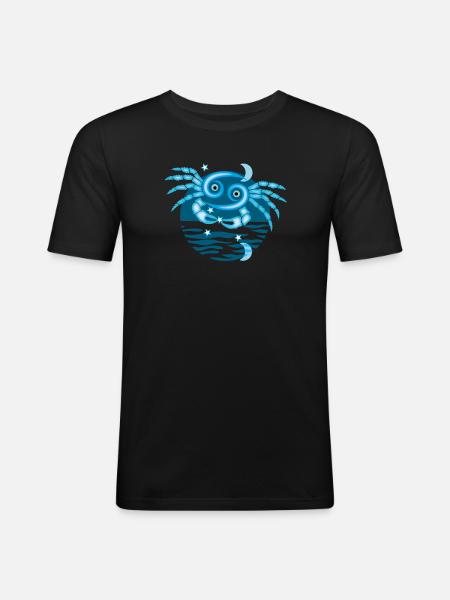 Zeichen des Krebs-Tierkreises - Männer Slim Fit T-Shirt - Schwarz