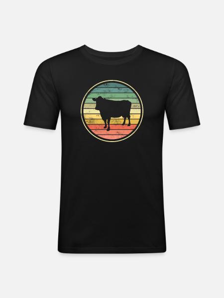 Kuh Kühe - Männer Slim Fit T-Shirt - Schwarz