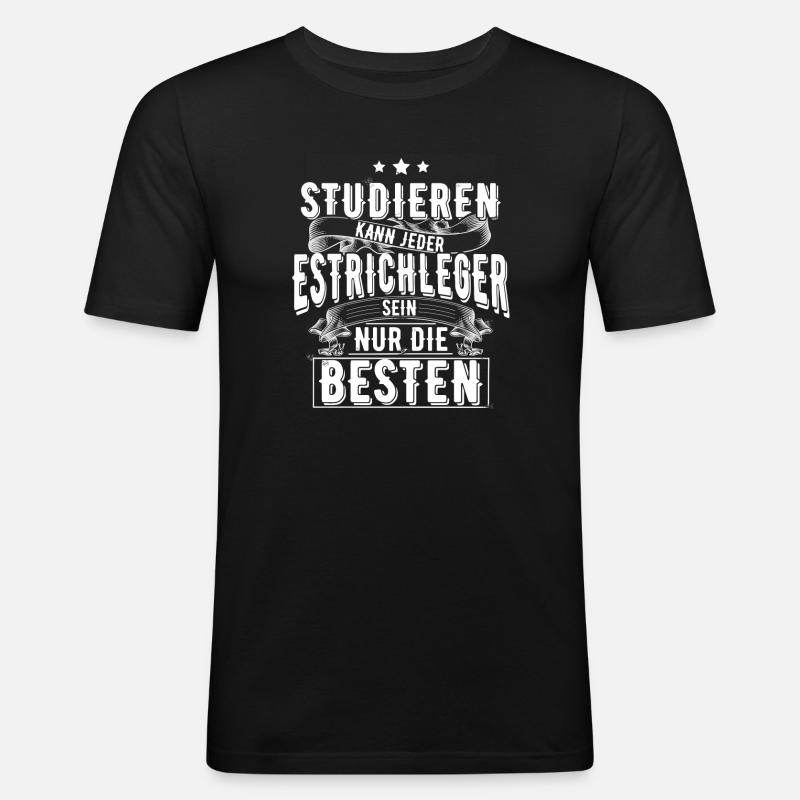 Estrichleger - Männer Slim Fit T-Shirt - Schwarz
