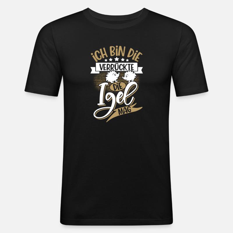 Igel - Männer Slim Fit T-Shirt - Schwarz
