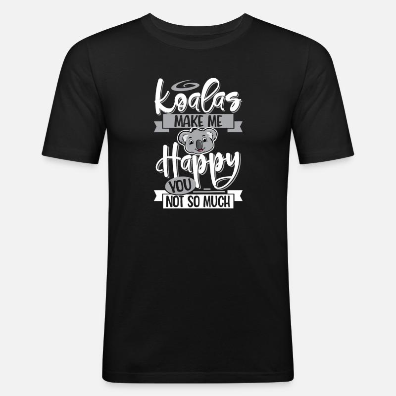 Koala - Männer Slim Fit T-Shirt - Schwarz